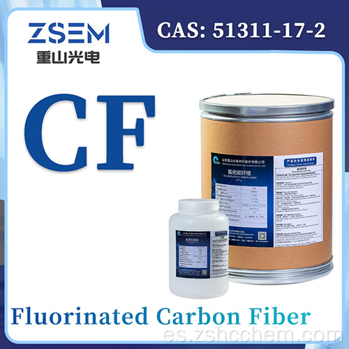 Fibra de carbono fluorada CAS: 51311-17-2 Materiales industriales de fluorocarbono Material de la batería Lubricación sólida
